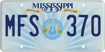 MS license plate MFS370
