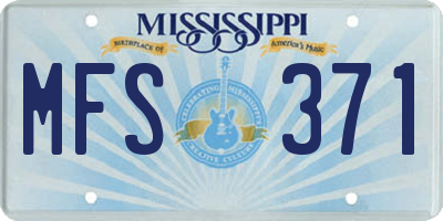 MS license plate MFS371