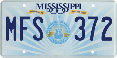 MS license plate MFS372