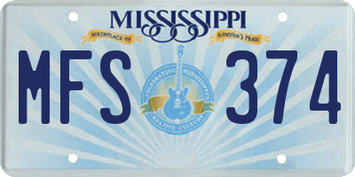 MS license plate MFS374