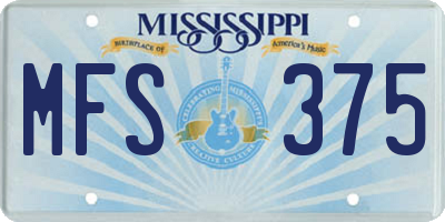 MS license plate MFS375