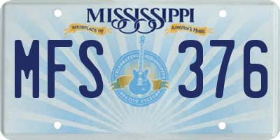 MS license plate MFS376