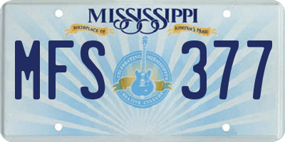 MS license plate MFS377