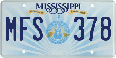 MS license plate MFS378
