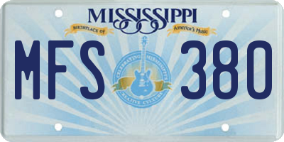 MS license plate MFS380