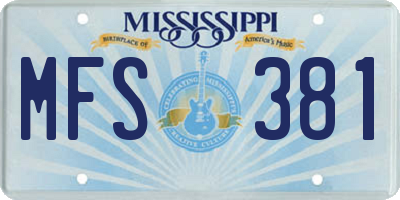 MS license plate MFS381