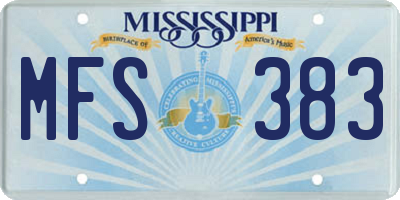 MS license plate MFS383