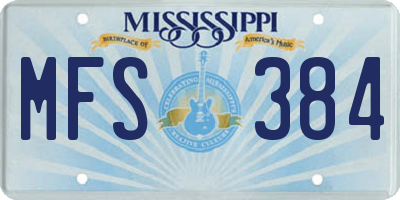 MS license plate MFS384