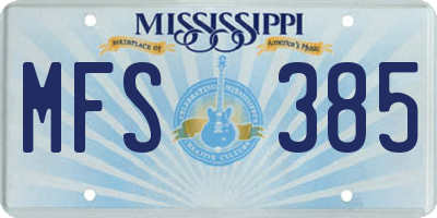 MS license plate MFS385