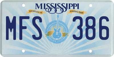 MS license plate MFS386