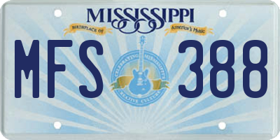 MS license plate MFS388