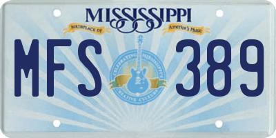 MS license plate MFS389