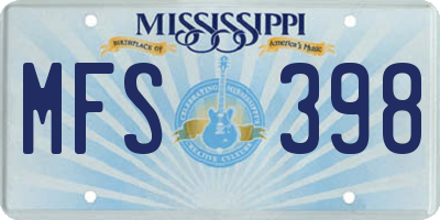 MS license plate MFS398