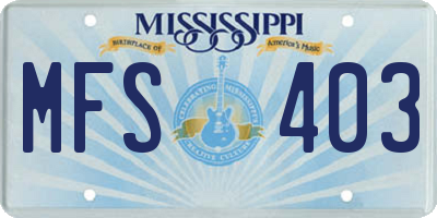MS license plate MFS403