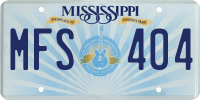 MS license plate MFS404
