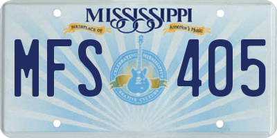 MS license plate MFS405