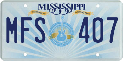 MS license plate MFS407