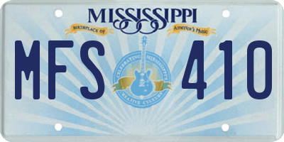 MS license plate MFS410