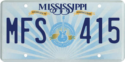MS license plate MFS415