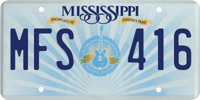 MS license plate MFS416
