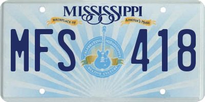 MS license plate MFS418
