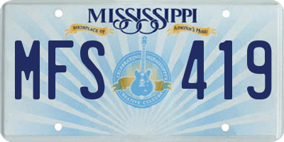 MS license plate MFS419