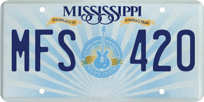 MS license plate MFS420