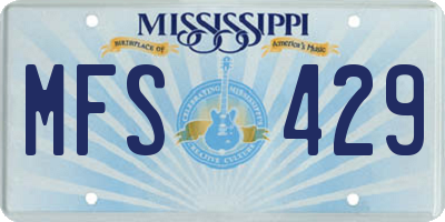 MS license plate MFS429