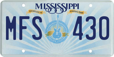 MS license plate MFS430
