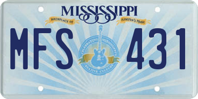 MS license plate MFS431