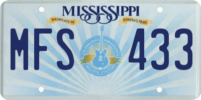 MS license plate MFS433