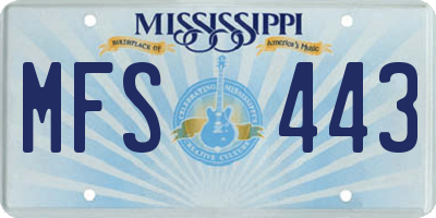 MS license plate MFS443