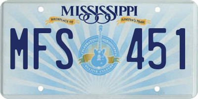 MS license plate MFS451