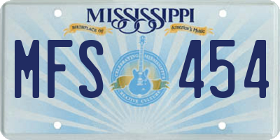 MS license plate MFS454
