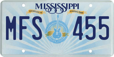 MS license plate MFS455