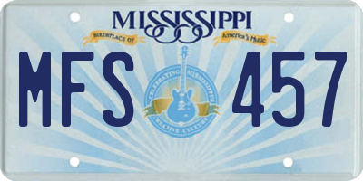 MS license plate MFS457