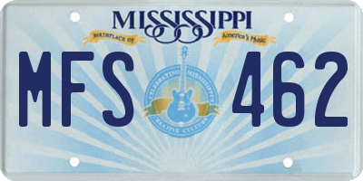 MS license plate MFS462