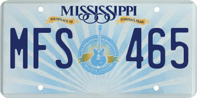 MS license plate MFS465