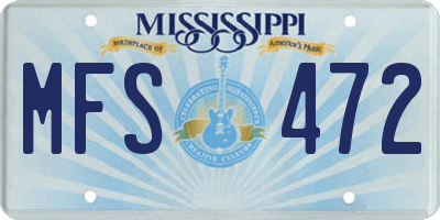 MS license plate MFS472