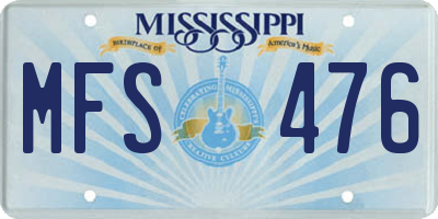 MS license plate MFS476