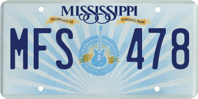 MS license plate MFS478