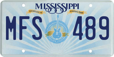 MS license plate MFS489