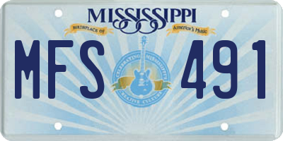 MS license plate MFS491