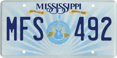 MS license plate MFS492