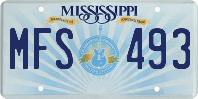 MS license plate MFS493
