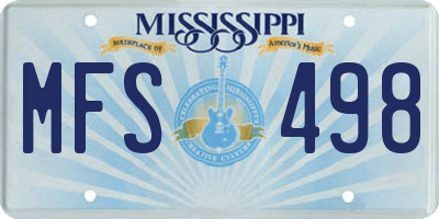 MS license plate MFS498