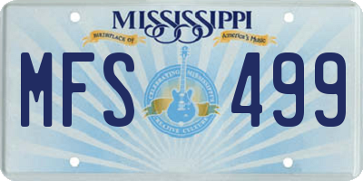 MS license plate MFS499