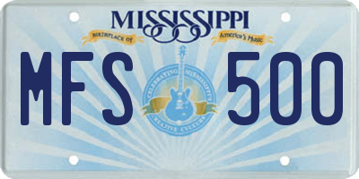 MS license plate MFS500