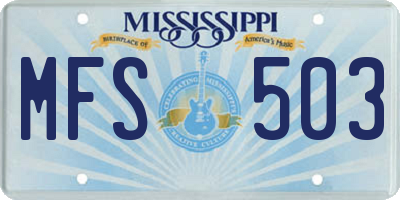 MS license plate MFS503