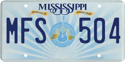MS license plate MFS504